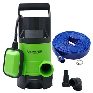 Pro-Kleen Submersible Water Pump Electric 400W with 10m Layflat Hose for Clean or Dirty Water with Float Switch – for…