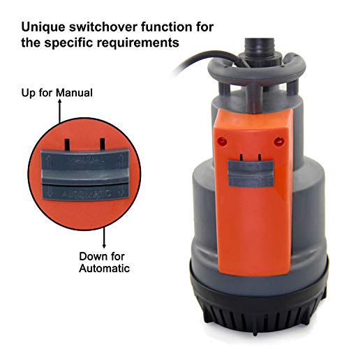 VEATON 550W Automatic Submersible Water Pump with Integrated Float Switch, Max11500L/H, Drain and Transfer Clean Water… - Image 2