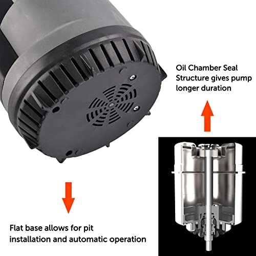 VEATON 550W Automatic Submersible Water Pump with Integrated Float Switch, Max11500L/H, Drain and Transfer Clean Water… - Image 5
