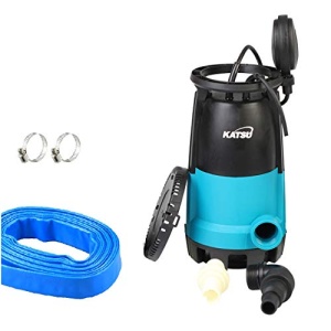 KATSU 400W Professional Submersible Pump for Clean and Dirty Water with 10 Meters Hose 1″ and Quick Coupler Changeable Base