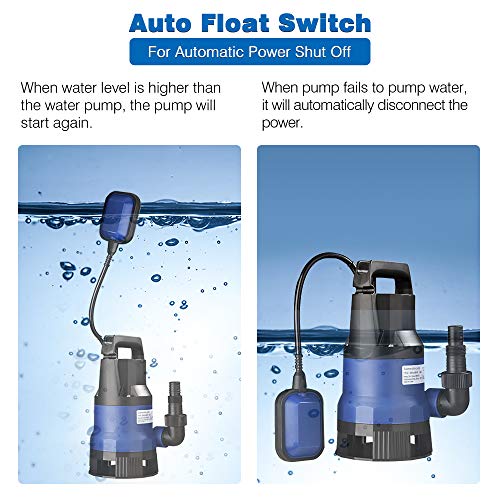 ReaseJoy 1000W Submersible Dirty Clean Water Pump with Float Switch 1.5HP Swimming Pool Pond Heavy Duty Water Transfer - Image 4